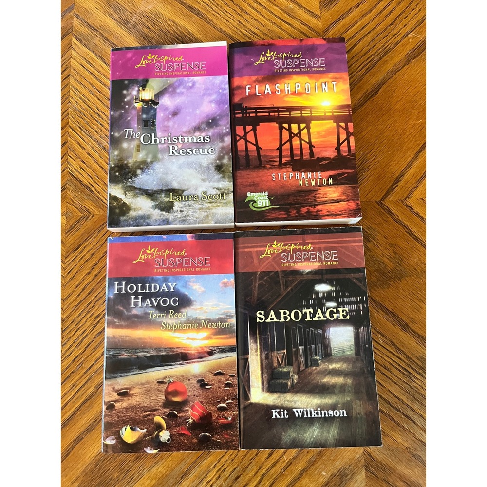 Love Inspired Suspense Book Lot 4 Christian Romance Mystery Laura Scott Sabotage